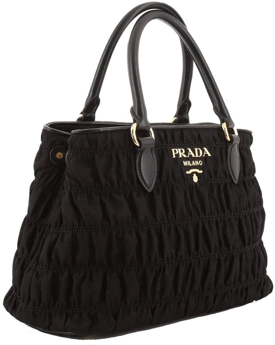 Prada Prada Gaufre Nylon Handbag Zwart