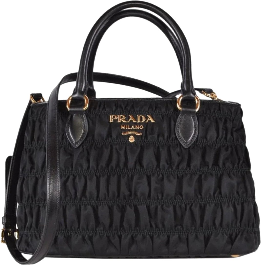 Prada Prada Gaufre Nylon Handbag Zwart