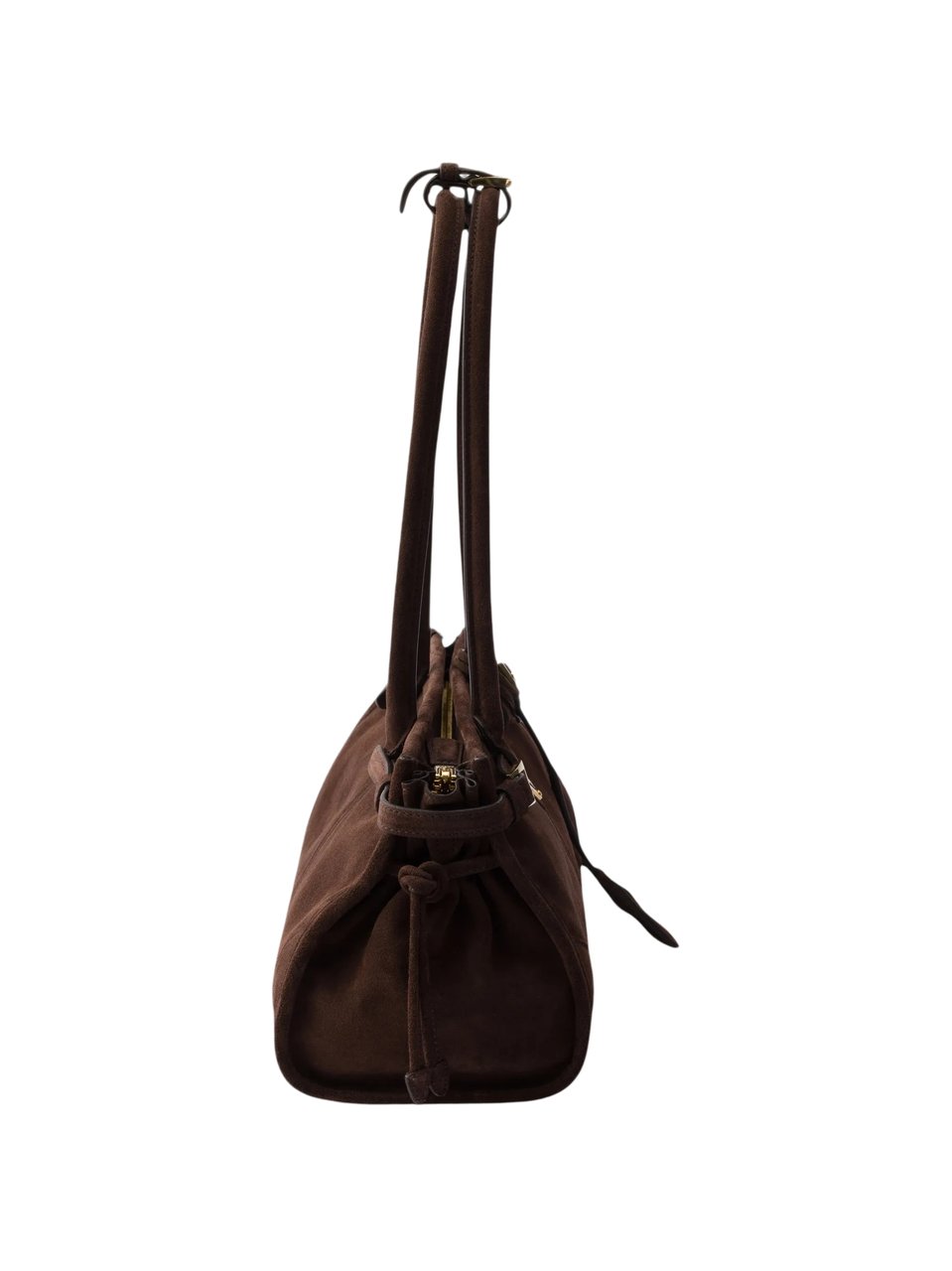 Prada Borsa Bonnie Medium Suede Shoulder Bag Zwart