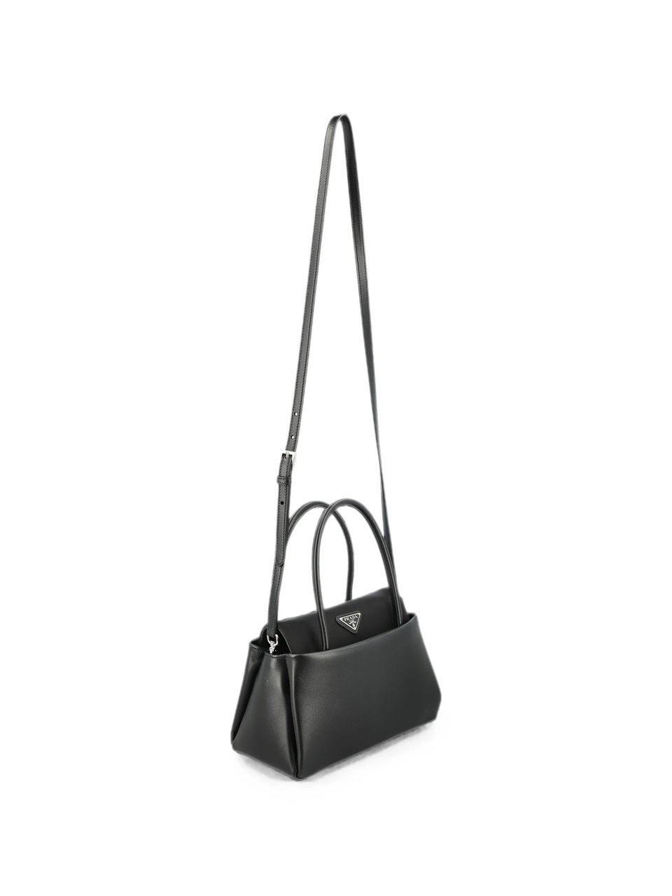 Prada Structured Black Handbag With Versatile Carrying Options Zwart