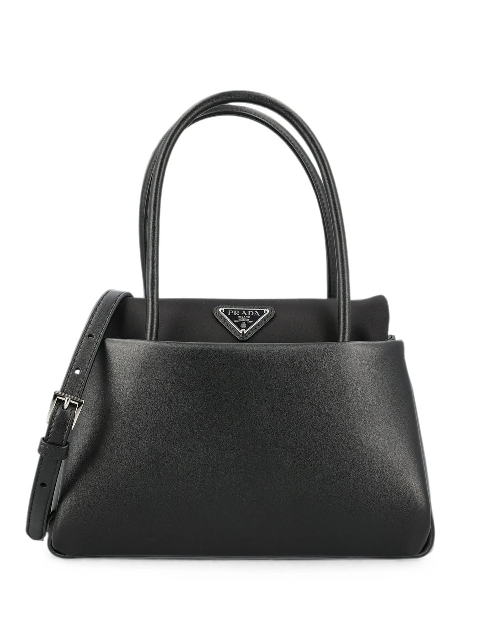 Prada Structured Black Handbag With Versatile Carrying Options Zwart