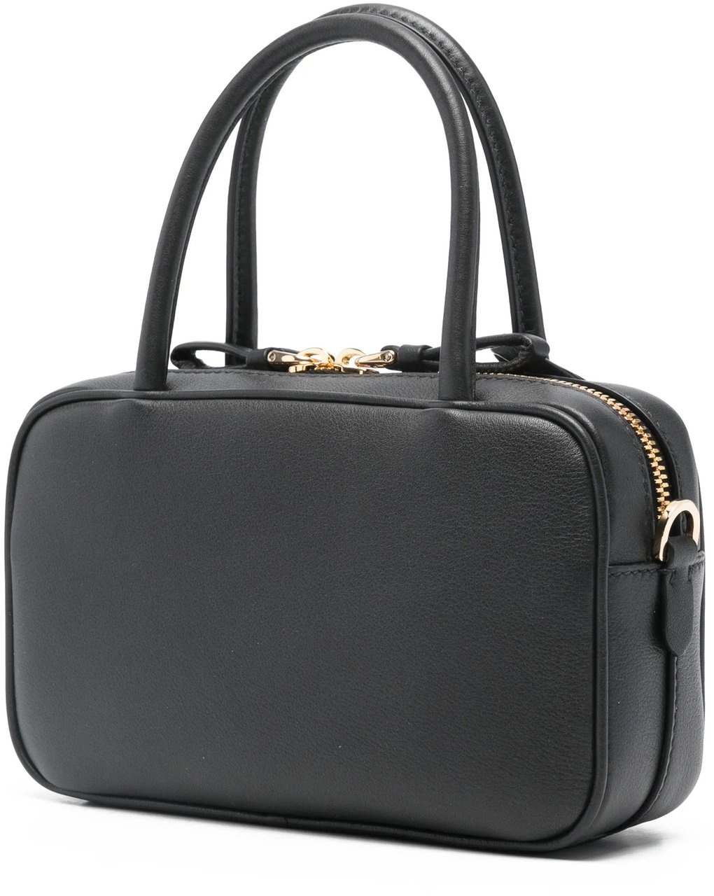 Prada Black Bauletto Smooth Leather Handbag Zwart