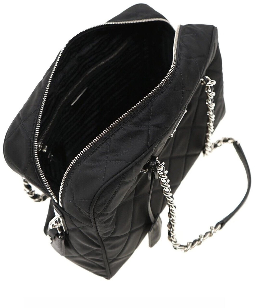 Prada Prada Quilted Nylon Shoulder Bag Zwart