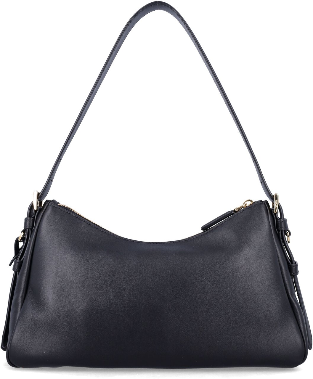 Prada Prada Leather Hobo Bag Zwart