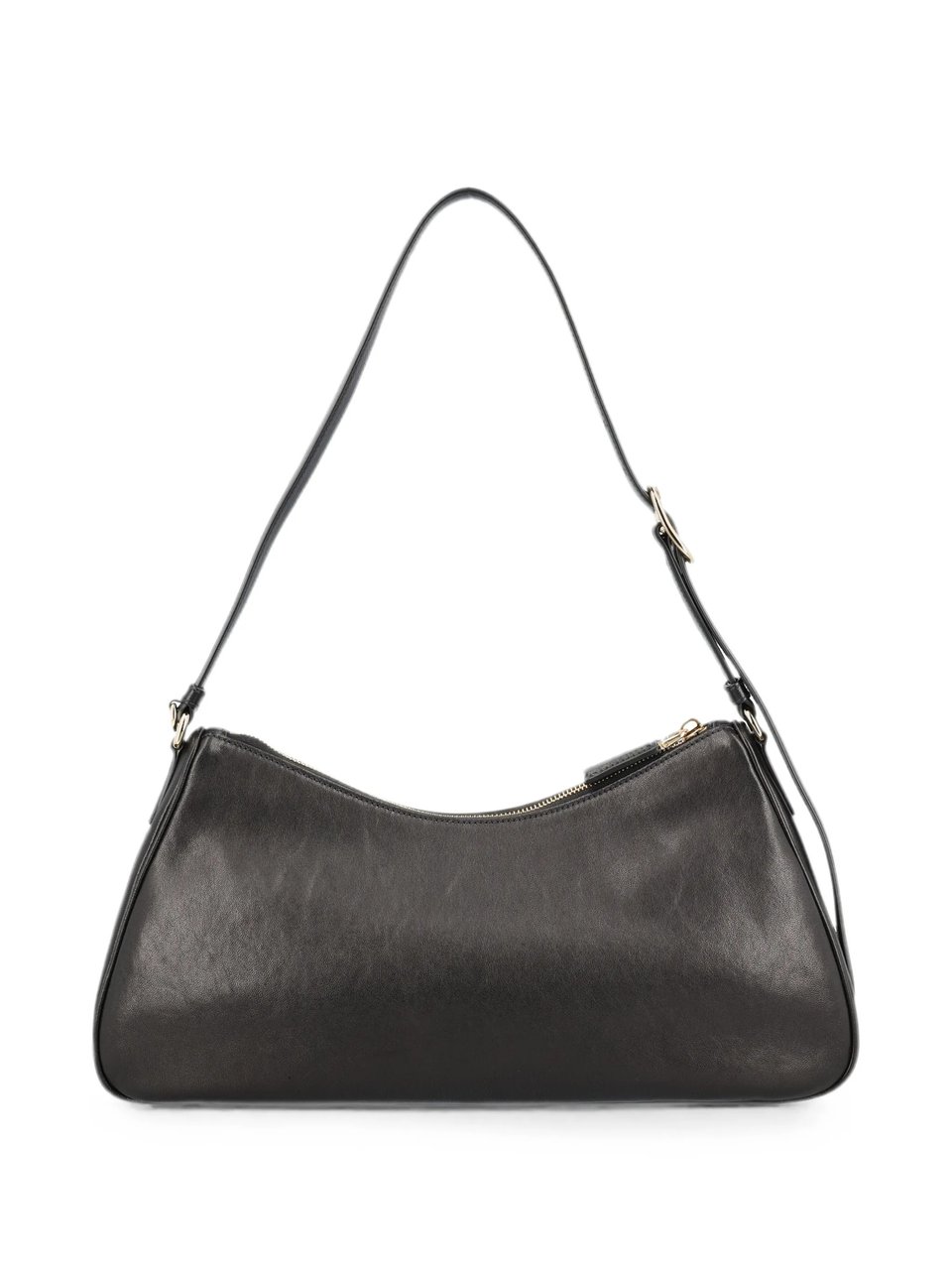Prada Elongated Shoulder Bag In Smooth Leather With Gold-Tone Details Grijs