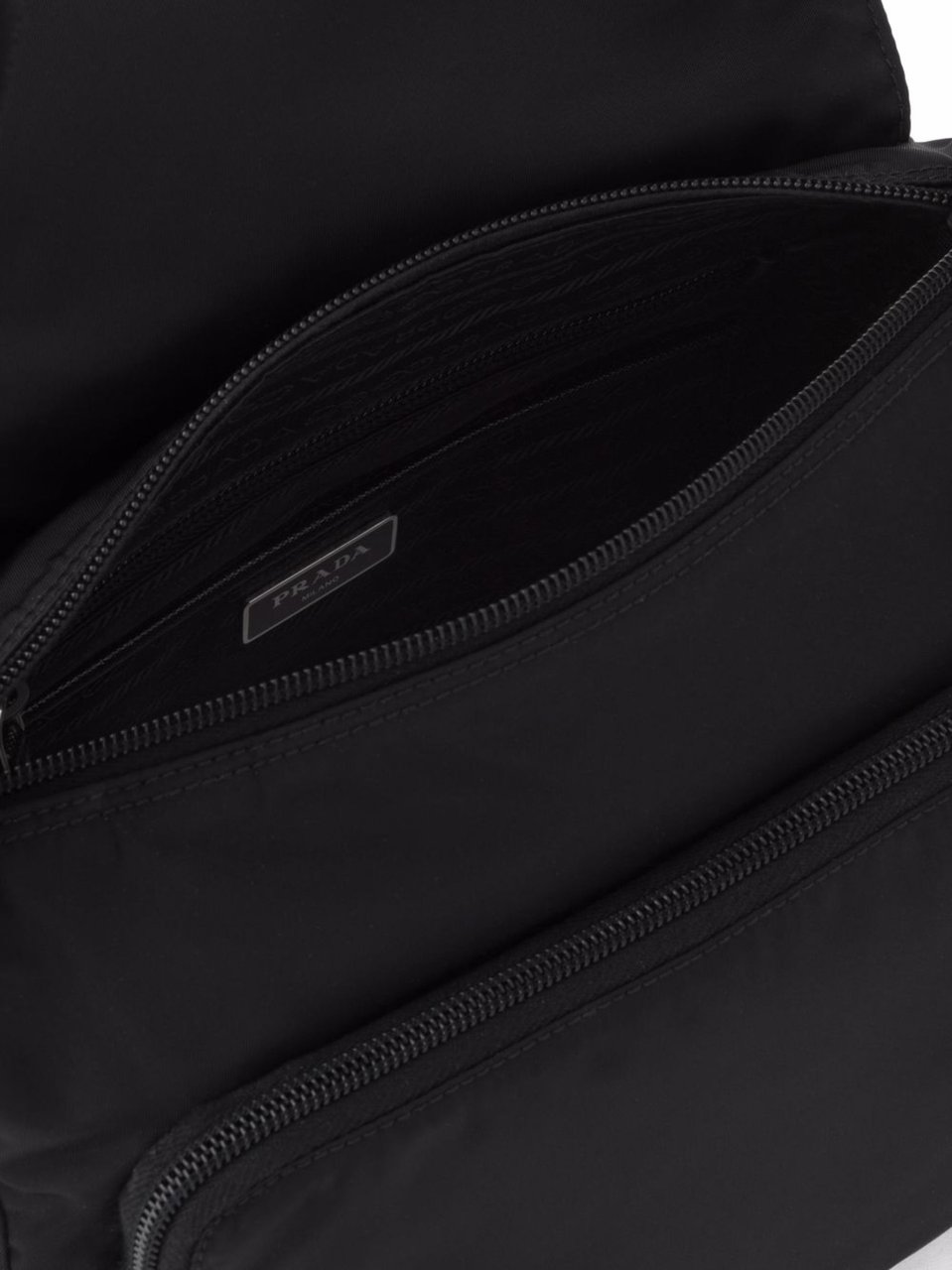 Prada Re-Nylon Shoulder Bag with Detachable Pouch and Adjustable Strap Zwart