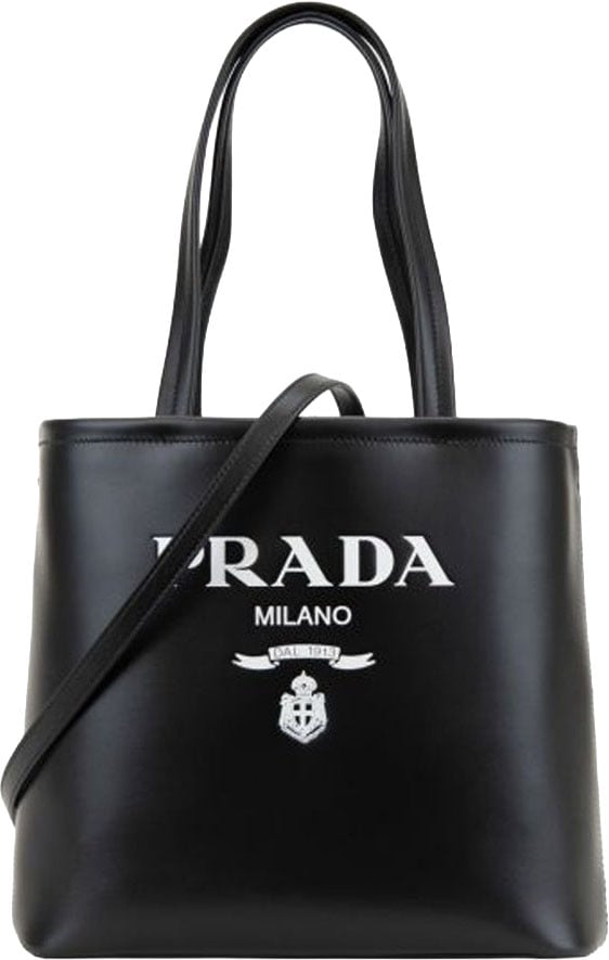 Prada Prada Logo Leather Tote bag Zwart