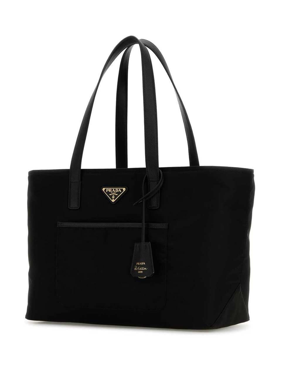 Prada Black Re-Nylon Minimalist Tote Bag Zwart