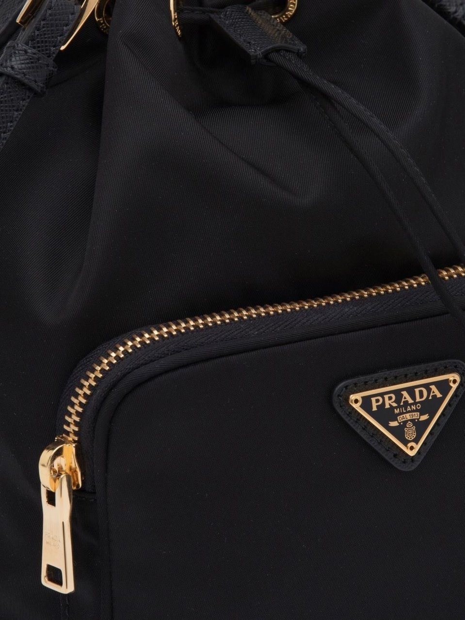 Prada Duet Re-Nylon Bucket Bag Zwart