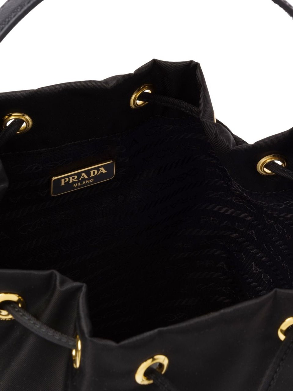 Prada Duet Re-Nylon Bucket Bag Zwart