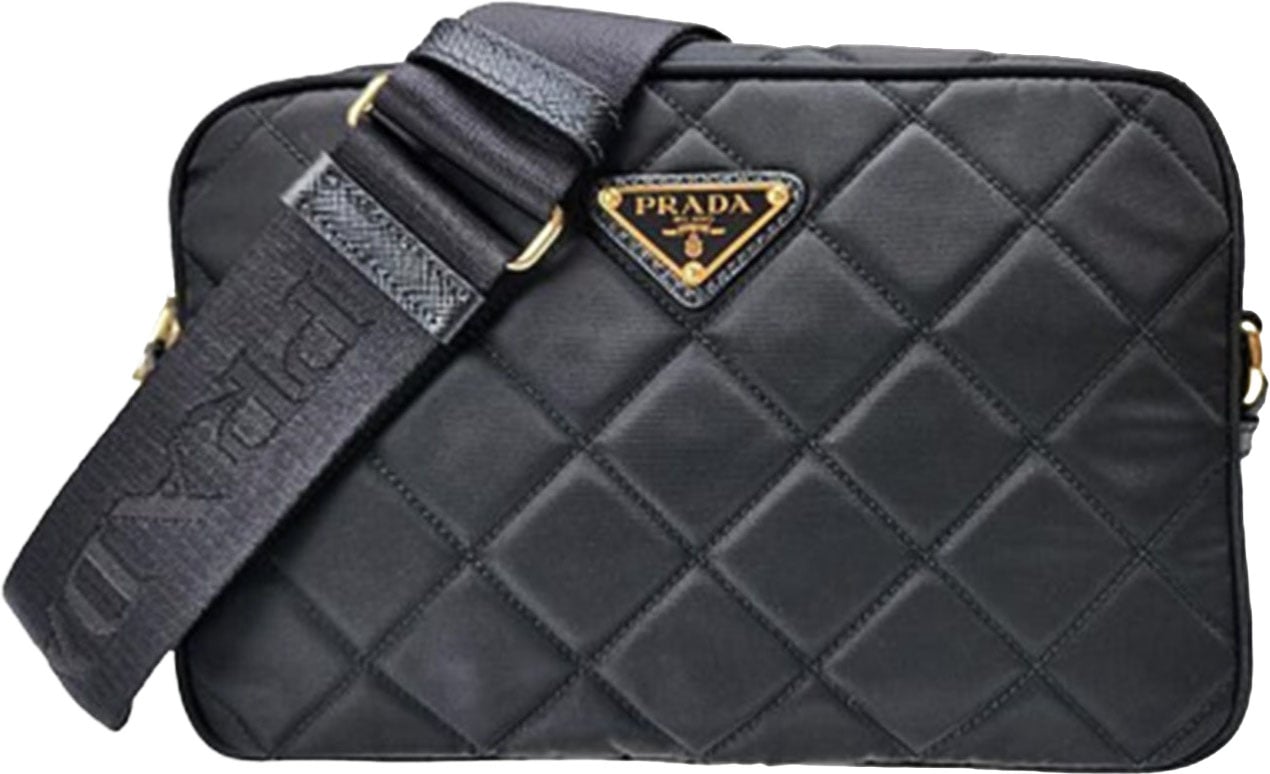 Prada Prada Quilted Nylon Camera Bag Zwart