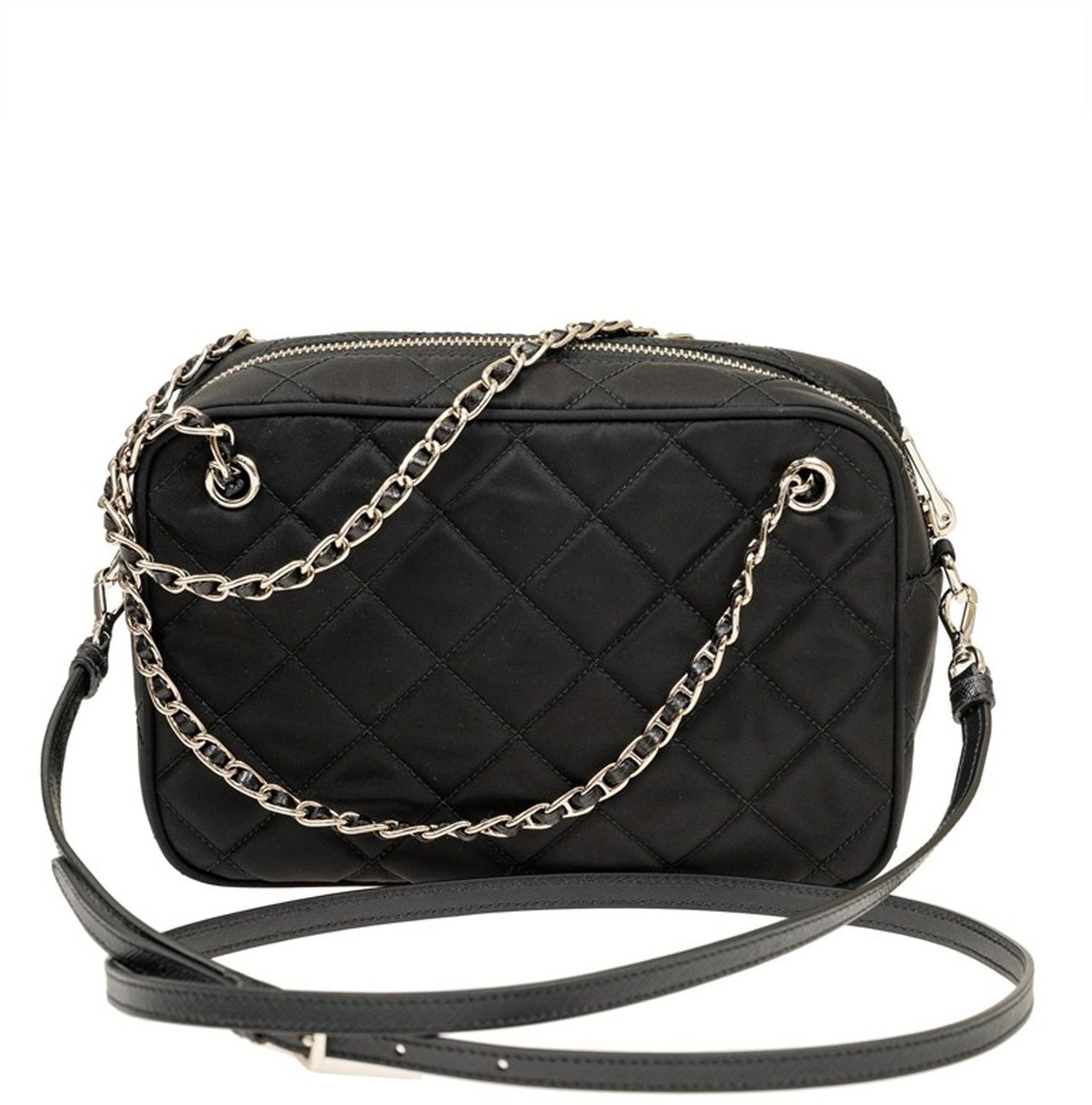 Prada Prada Quilted Medium Crossbody Bag Zwart