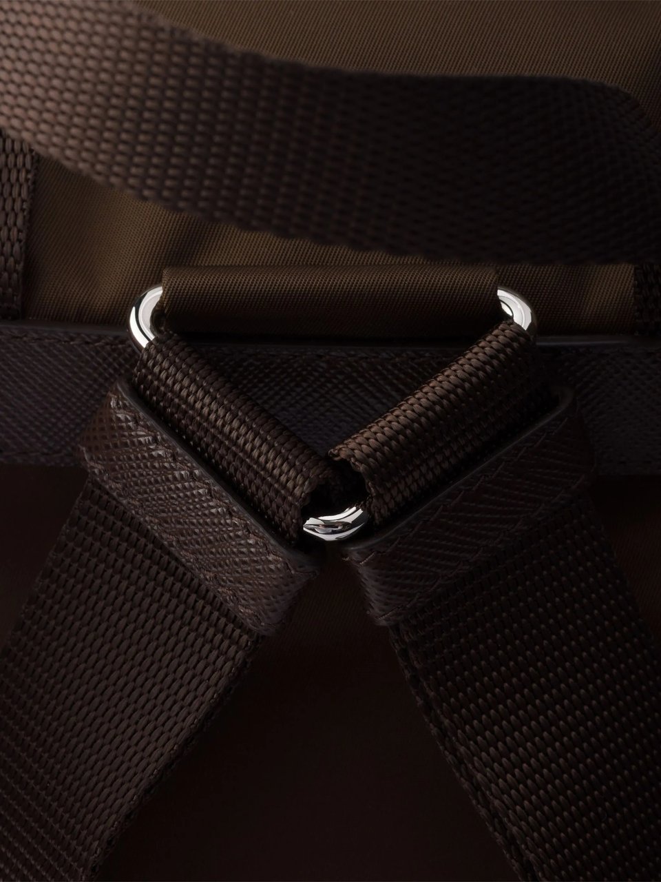 Prada Structured Re-Nylon Medium Backpack with Buckle Closure and Front Pockets Bruin