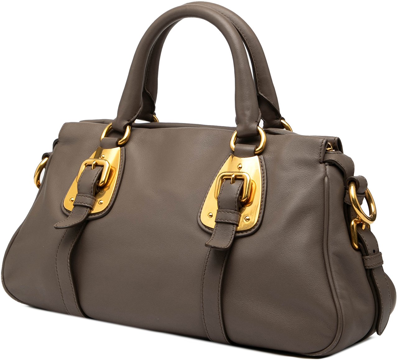 Prada Soft Calfskin Shopping Satchel Grijs
