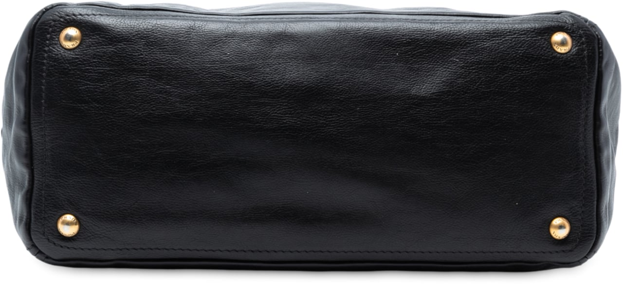 Prada Glace Calf Open Convertible Tote Zwart