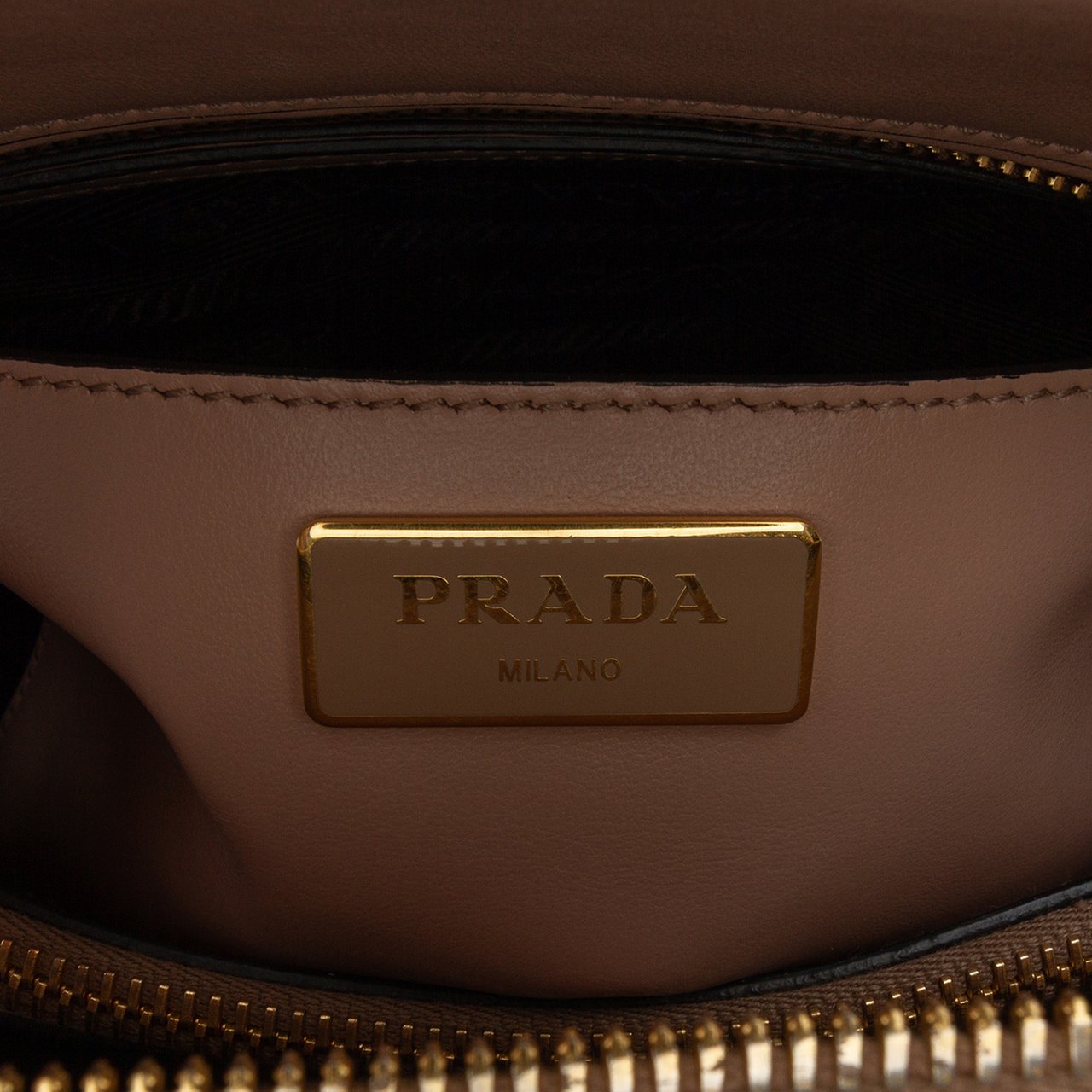 Prada Medium Saffiano Vernice Promenade Satchel Bruin