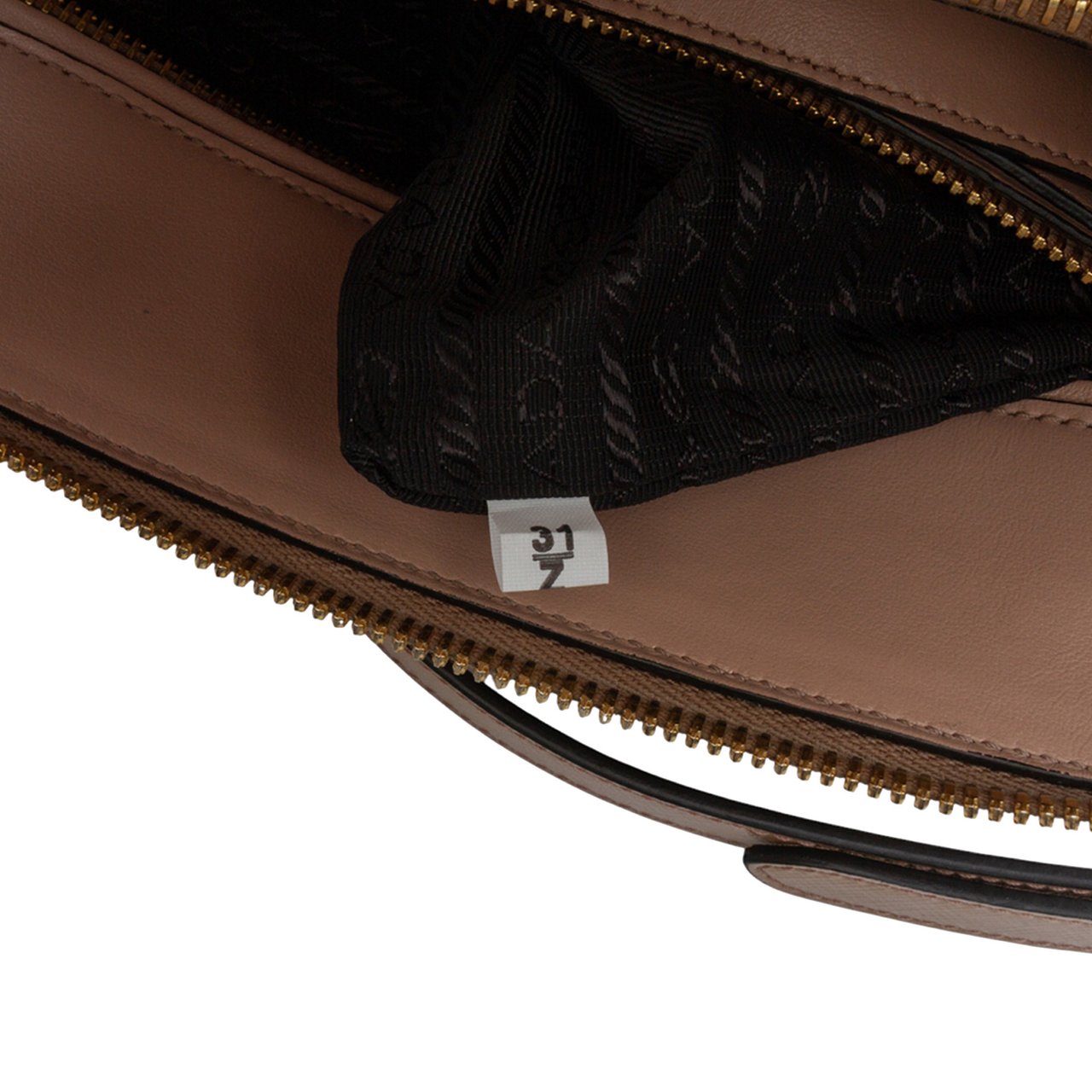 Prada Medium Saffiano Vernice Promenade Satchel Bruin