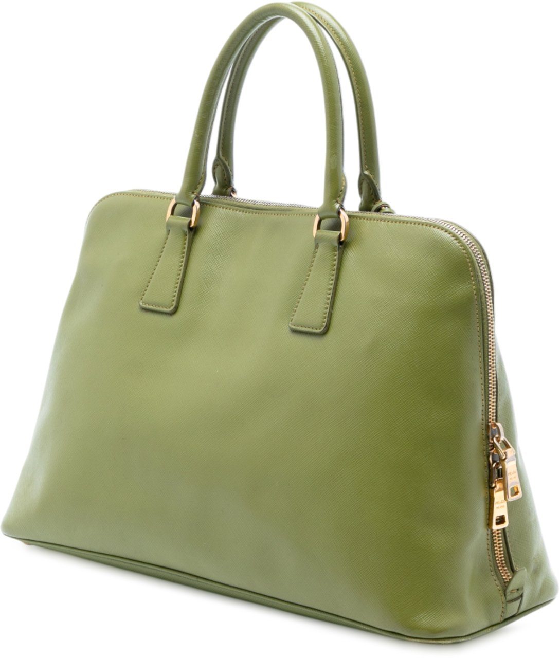 Prada Large Saffiano Lux Promenade Satchel Groen
