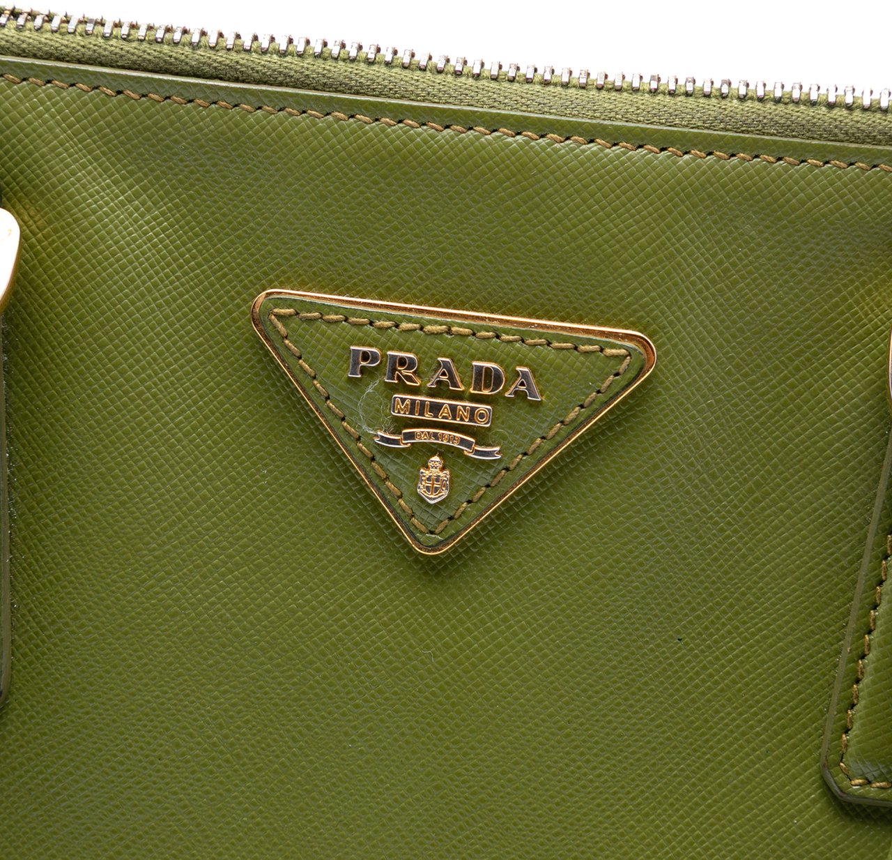 Prada Large Saffiano Lux Promenade Satchel Groen