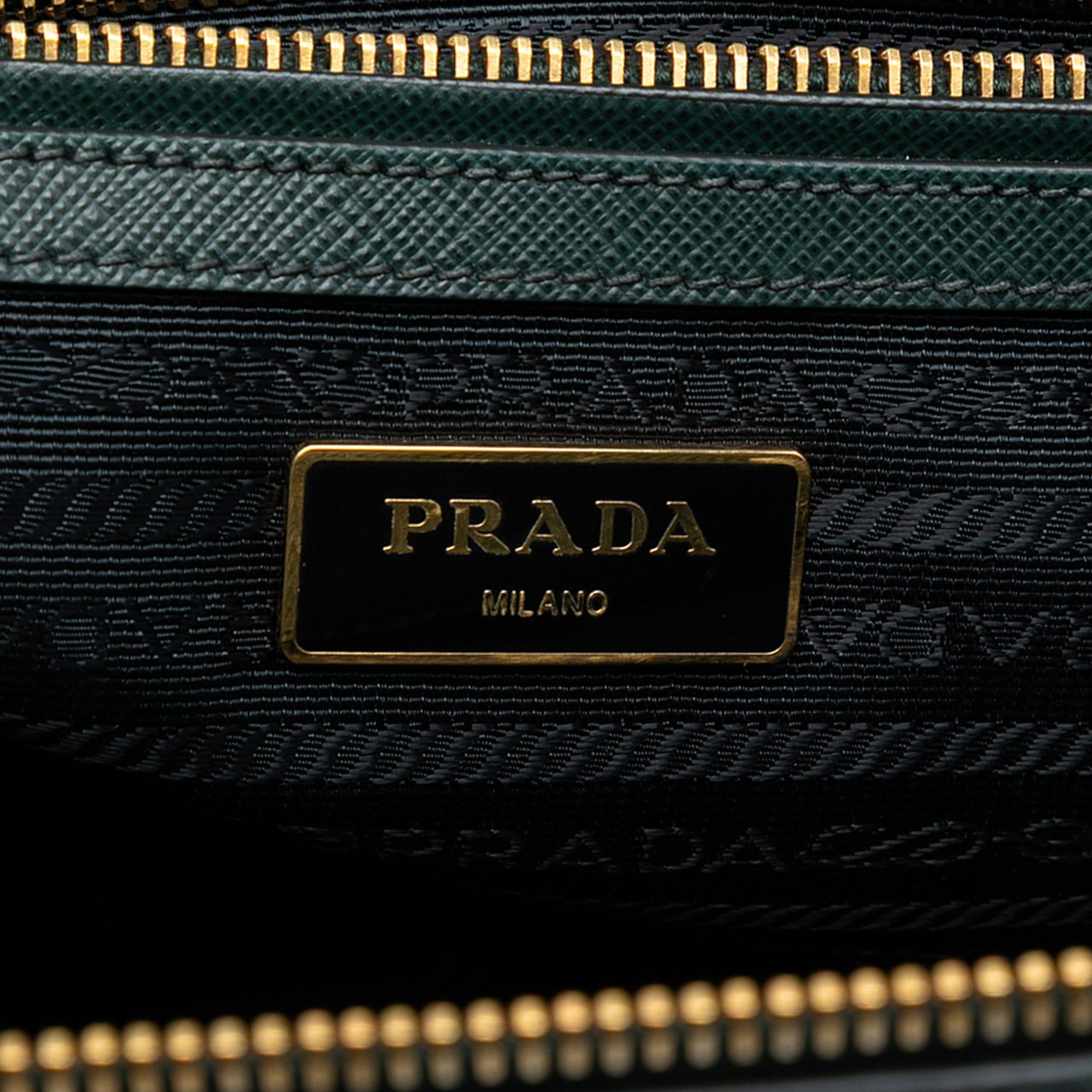 Prada Medium Saffiano Lux Galleria Double Zip Satchel Groen