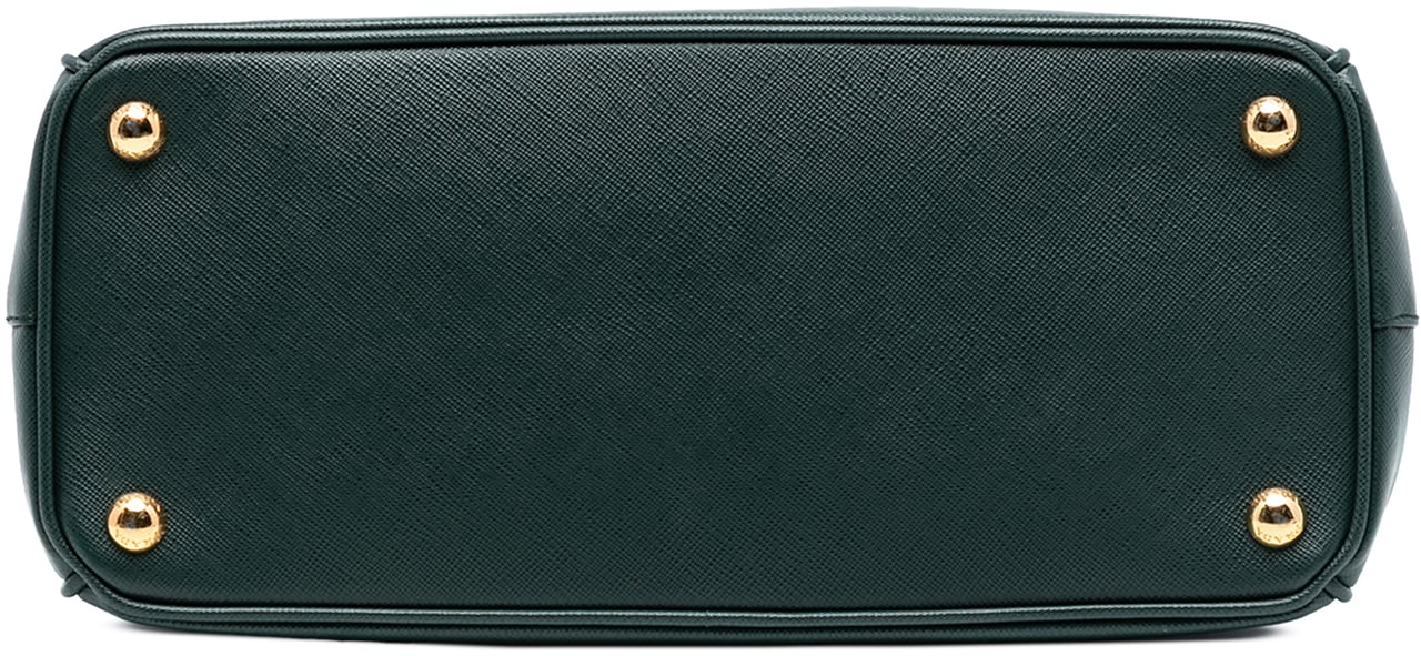 Prada Medium Saffiano Lux Galleria Double Zip Satchel Groen