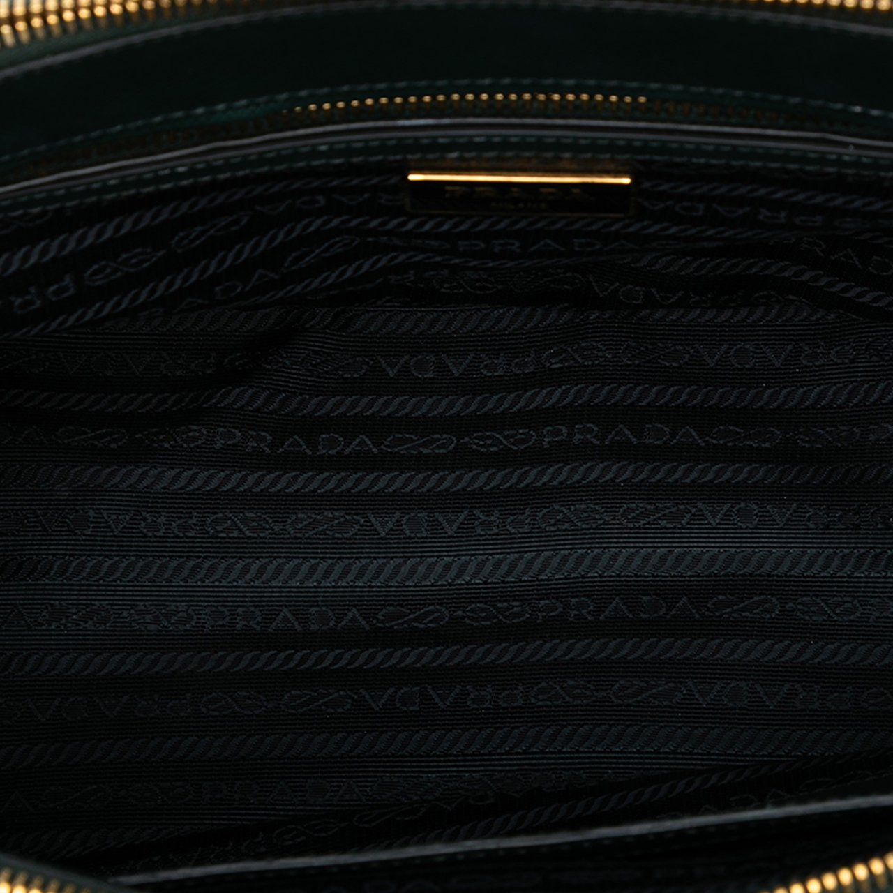 Prada Medium Saffiano Lux Galleria Double Zip Satchel Groen