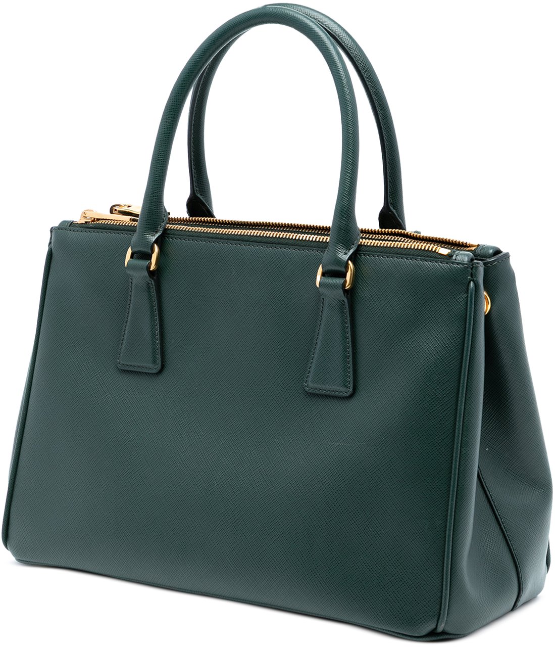 Prada Medium Saffiano Lux Galleria Double Zip Satchel Groen