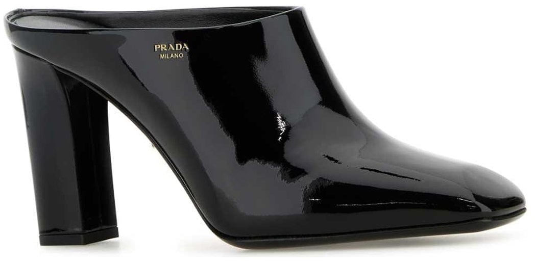 Prada Prada Leather Mules 85mm Zwart