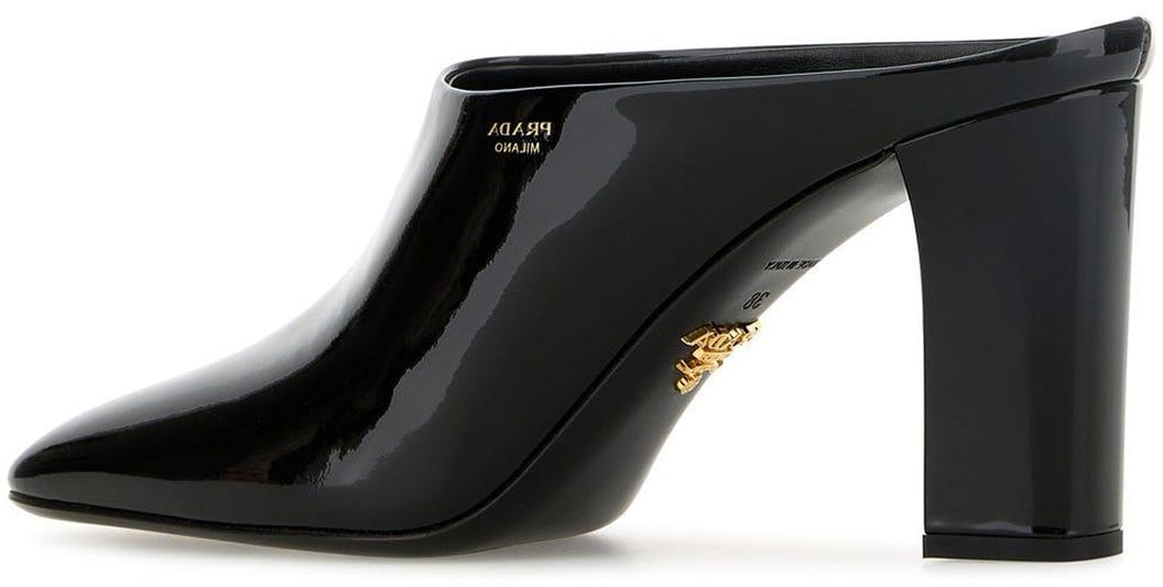 Prada Prada Leather Mules 85mm Zwart