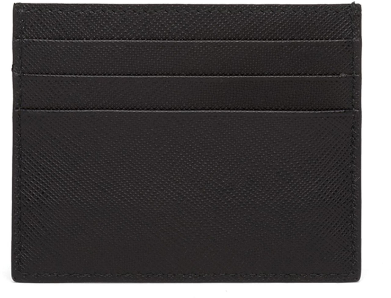 Prada Black Saffiano Leather Card Holder Zwart