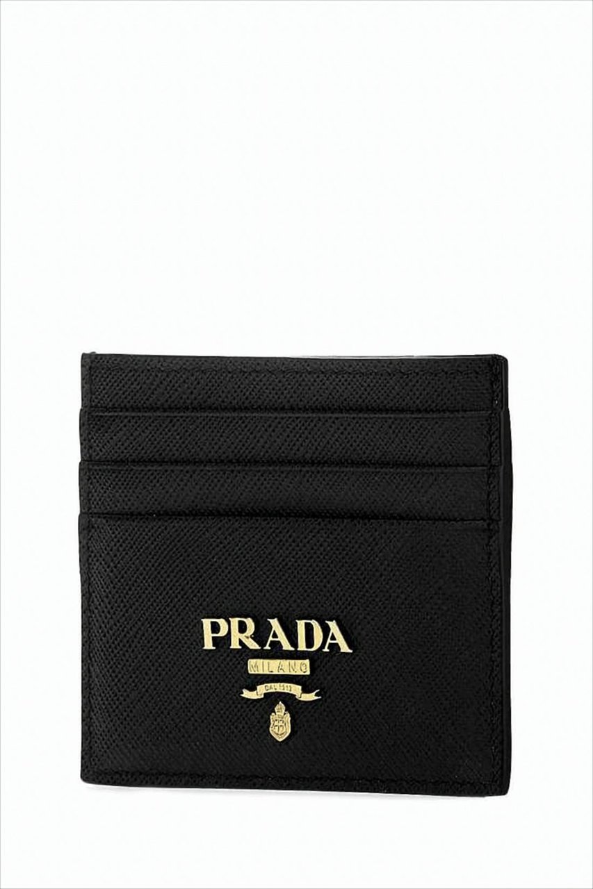 Prada Compact Front Logo Cardholder Zwart