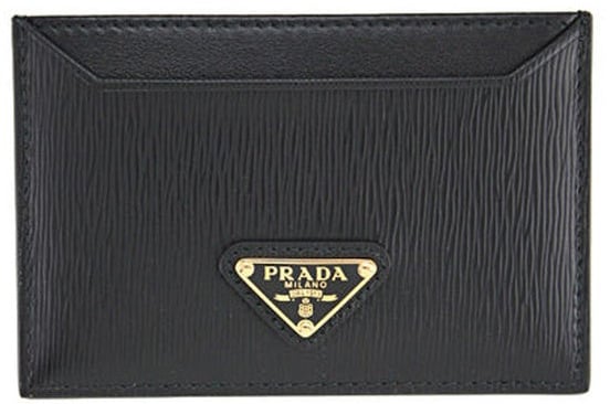 Prada Prada Leather Cad Holder Zwart