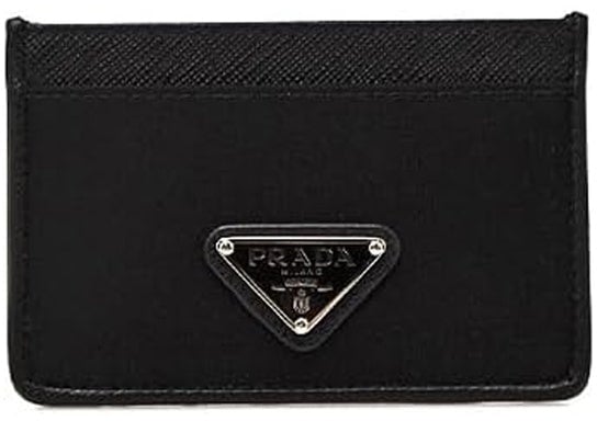Prada Prada Nylon And Leather Card Holder Zwart