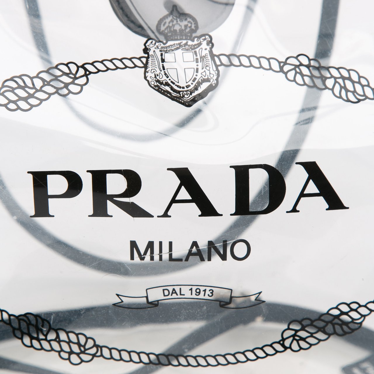 Prada PVC Canapa Logo Shopper Tote Wit