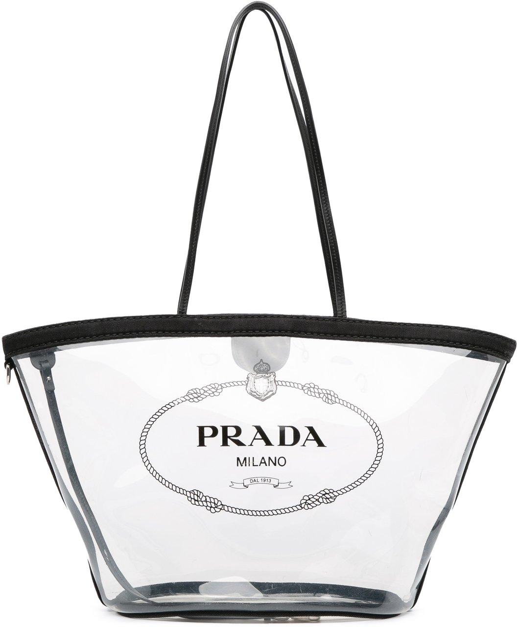 Prada PVC Canapa Logo Shopper Tote Wit