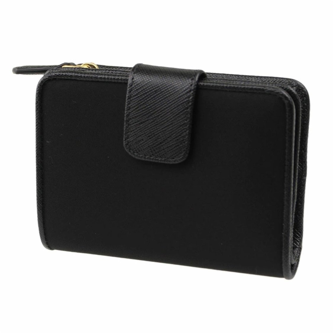 Prada Prada Nylon and Leather French Wallet Zwart