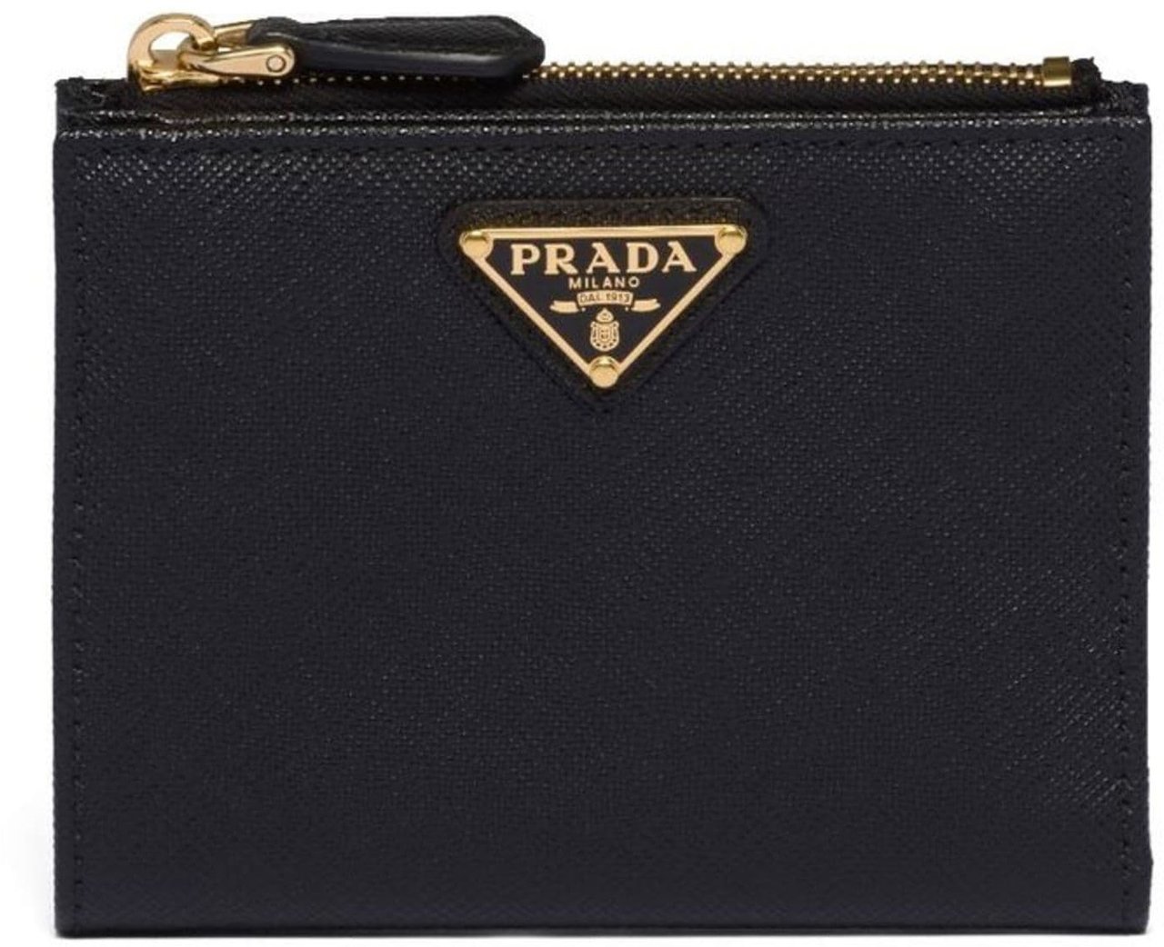 Prada Black Saffiano Leather Small Wallet Zwart