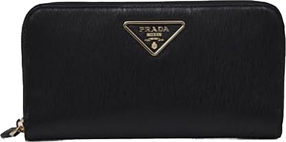 Prada Leather Logo Wallet Zwart