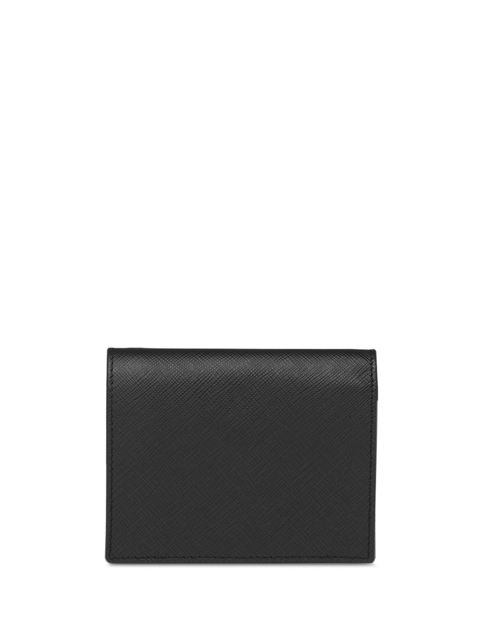 Prada Portafoglio Saffiano Leather Triangular Wallet Zwart