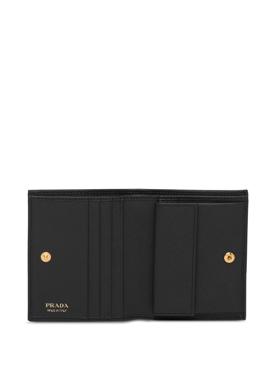 Prada Portafoglio Saffiano Leather Triangular Wallet Zwart