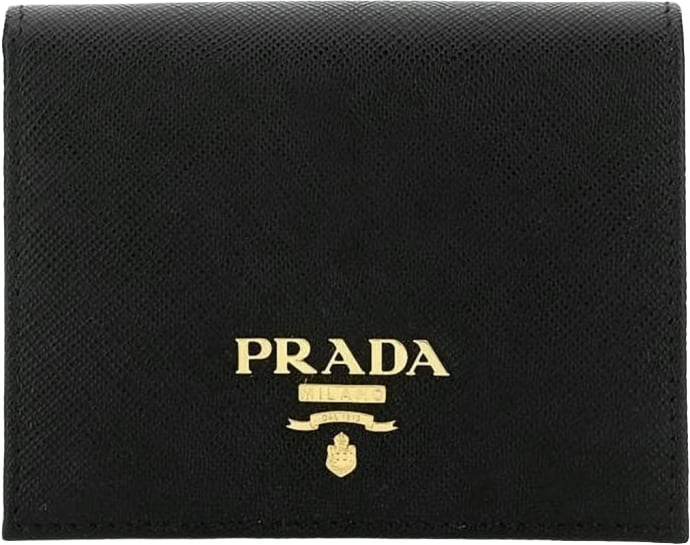 Prada Textured Calf Leather Wallet Zwart