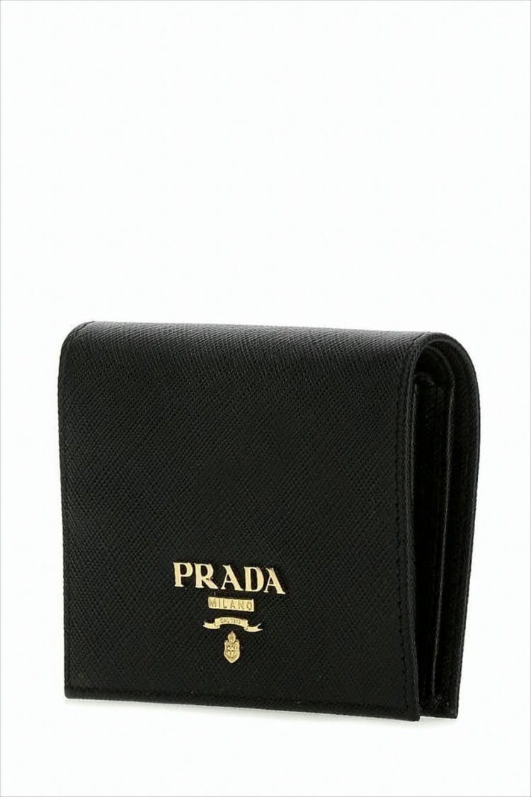 Prada Textured Calf Leather Wallet Zwart
