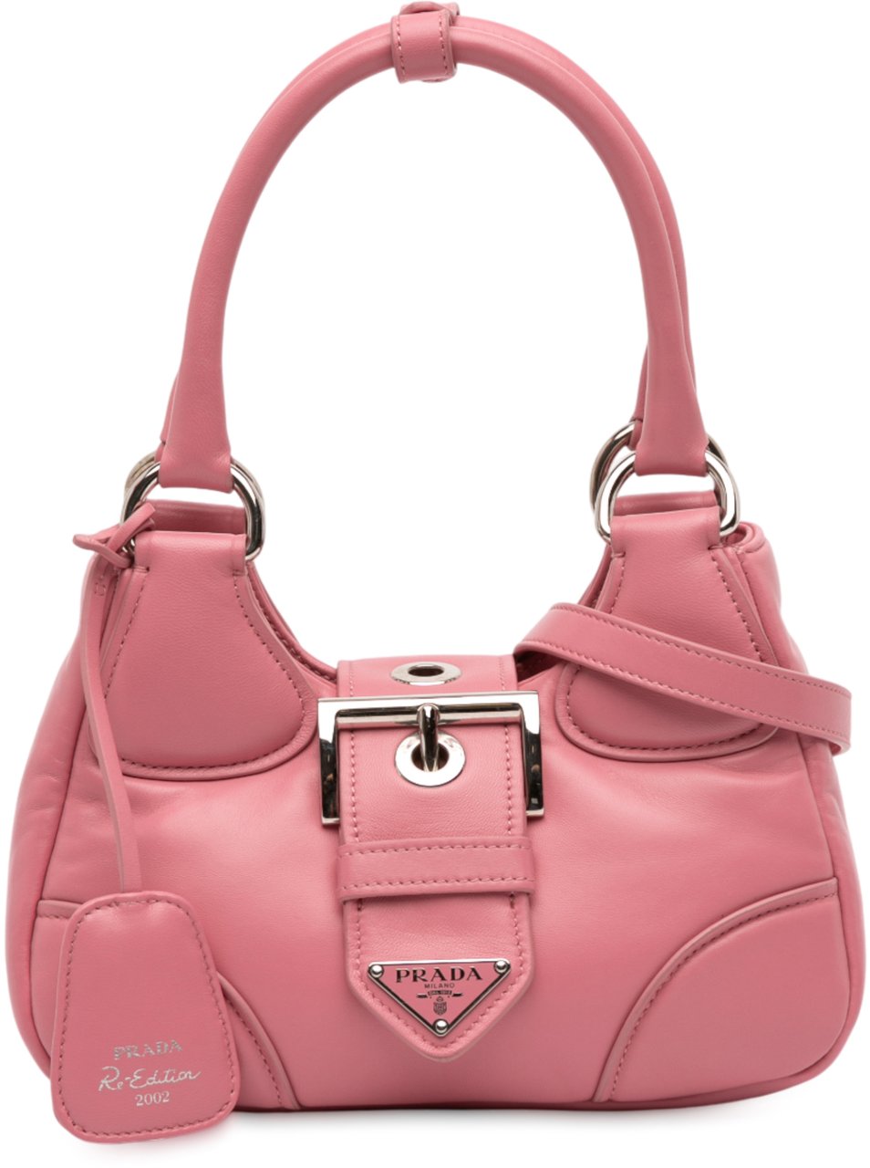 Prada Nappa Soft Padded Re Edition 2002 Moon Satchel Roze
