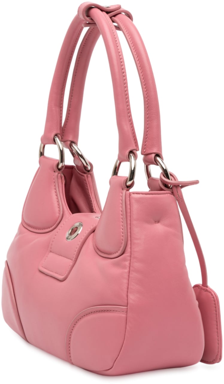Prada Nappa Soft Padded Re Edition 2002 Moon Satchel Roze