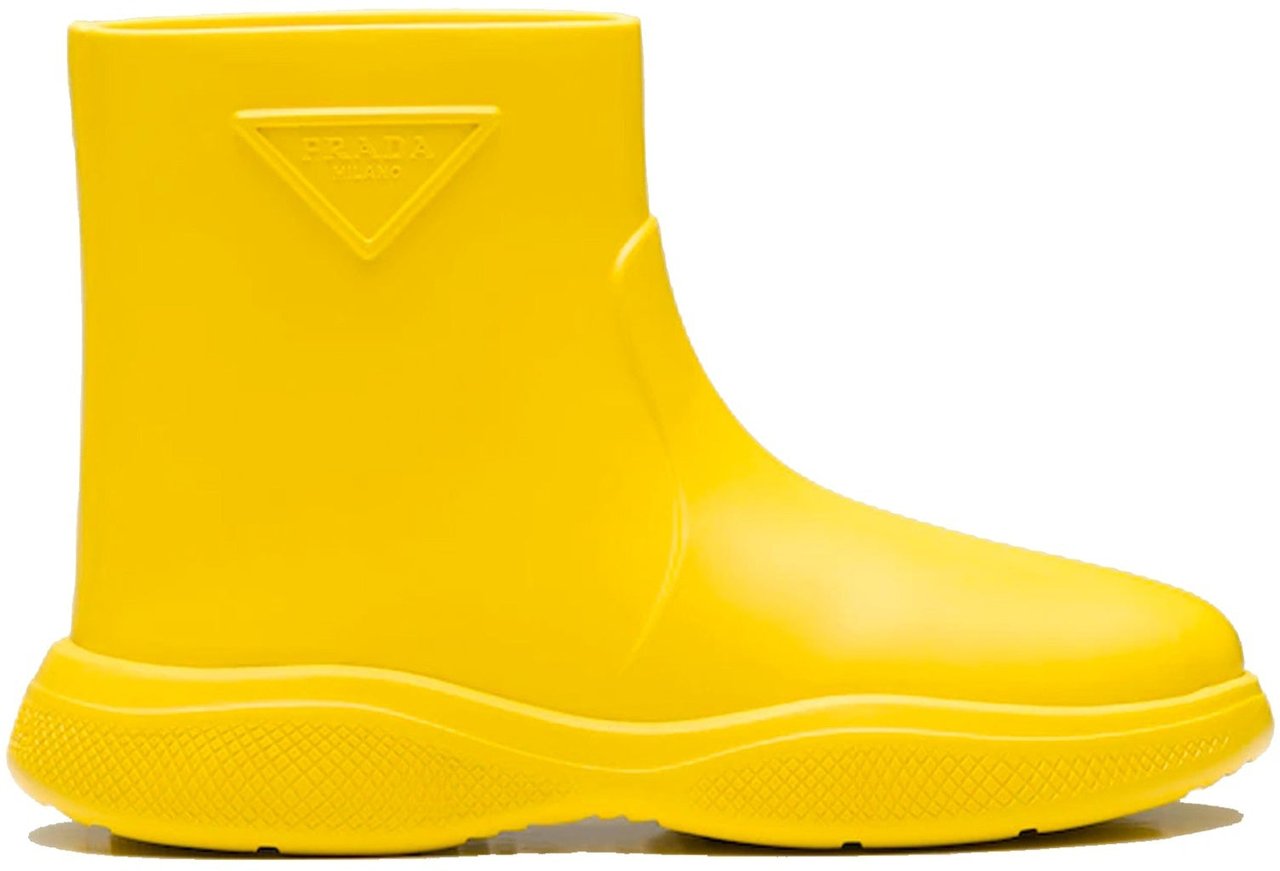 Prada Prada Logo Rubber Boots Geel