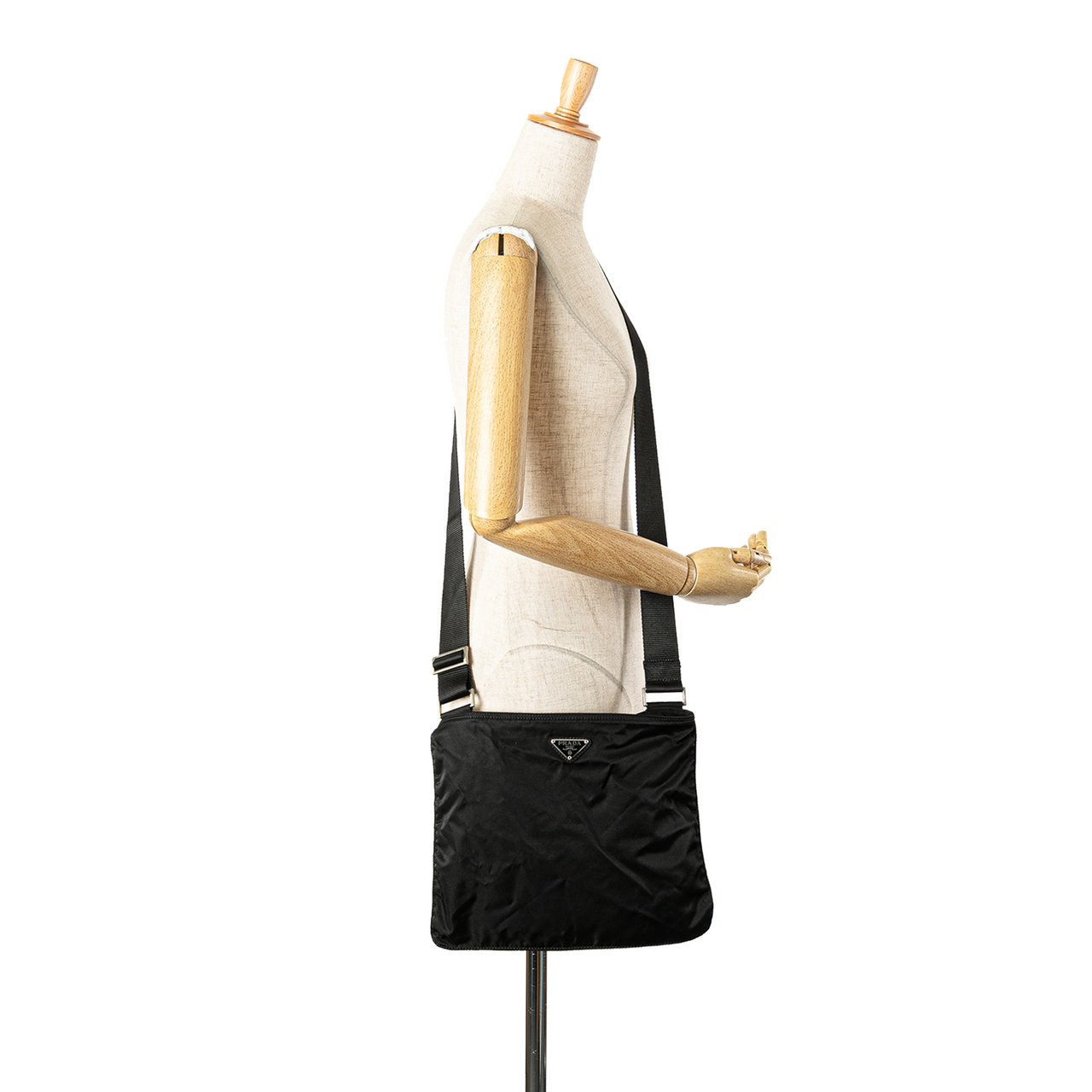 Prada Tessuto Zip Top Crossbody Zwart
