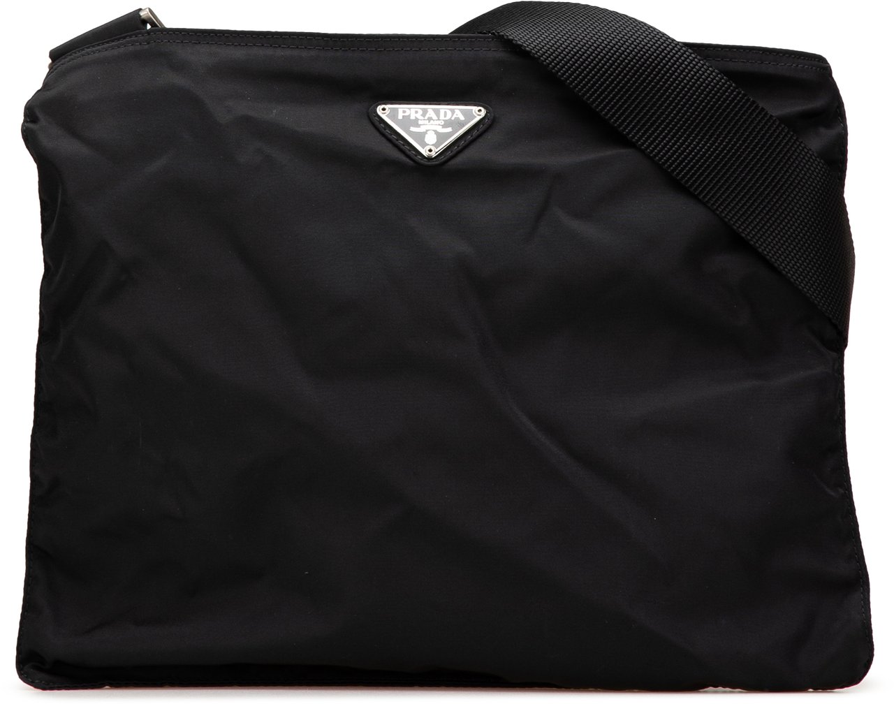 Prada Tessuto Zip Top Crossbody Zwart