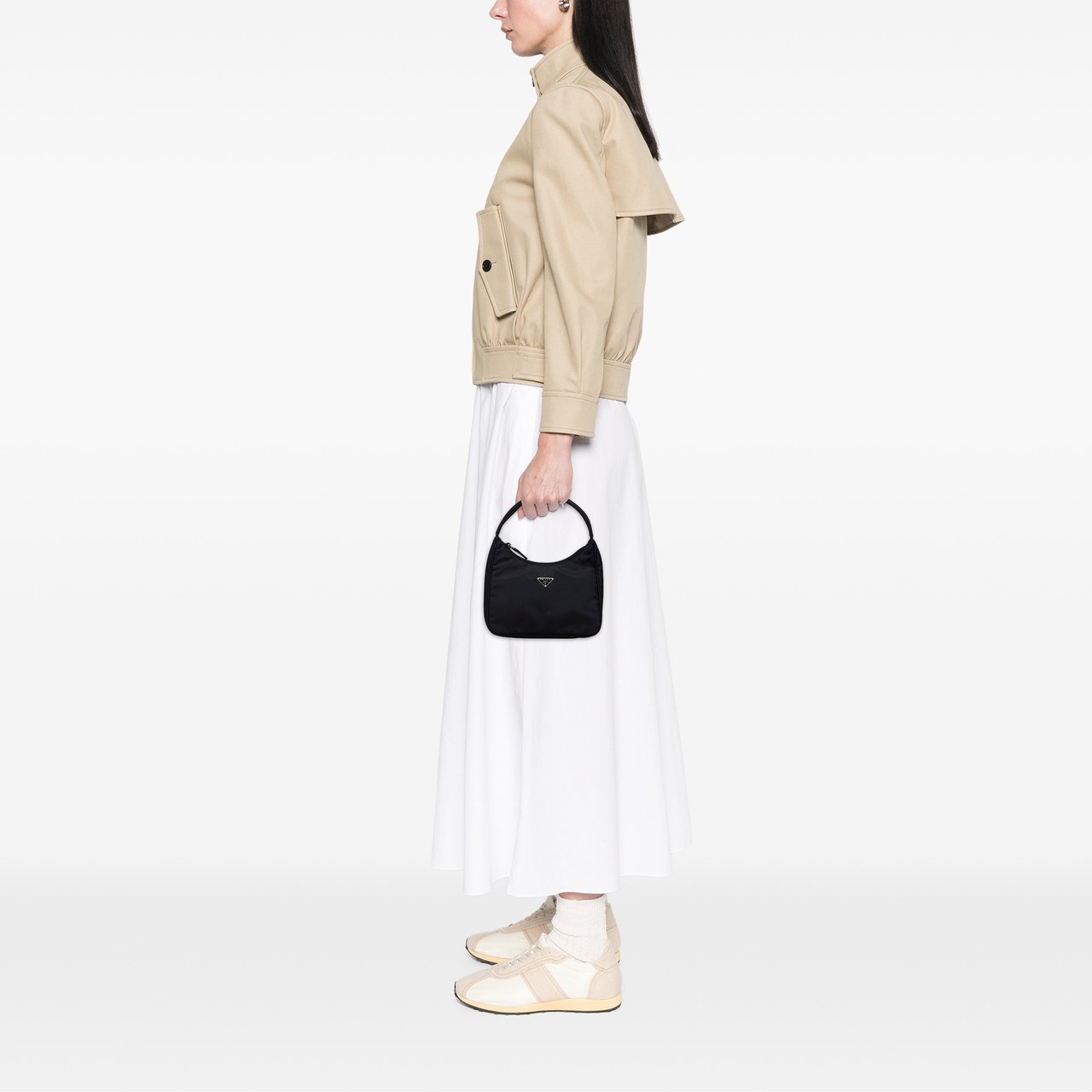 Prada Mini Tessuto Sport Shoulder Bag Zwart