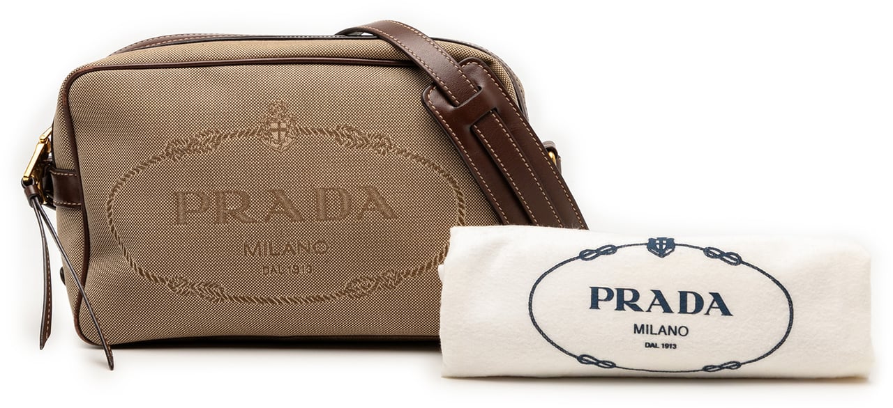 Prada Canvas Canapa Logo Crossbody Bruin