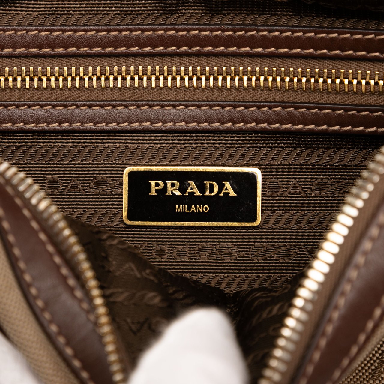 Prada Canvas Canapa Logo Crossbody Bruin